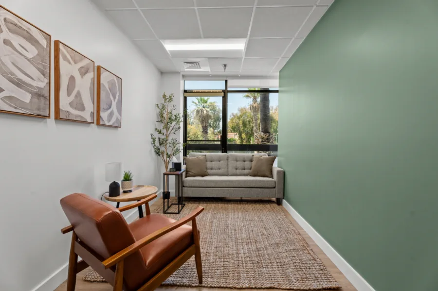 Therapy office near the Santa Monica Promenade, where Emilee Johnsen sees clients in person