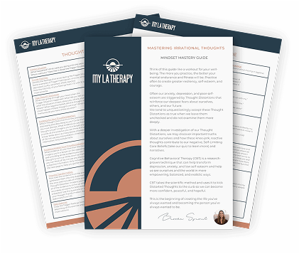 My LA Therapy anxiety worksheet and thought journal guide.